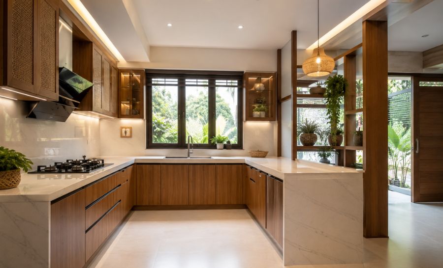 L-shaped and U-shaped kitchen kitchen interior designers in Kerala