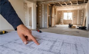 Civil and structural work during home renovation including false ceiling and electrical wiring